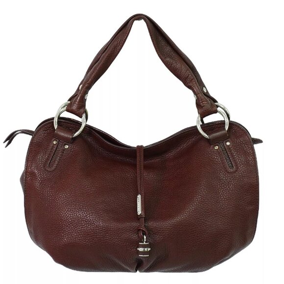 CELINE Leather Tote Handbag Brown Silver made in China - Picture 1 of 10